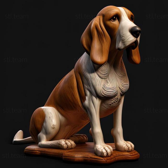 3D model English Foxhound dog (STL)
